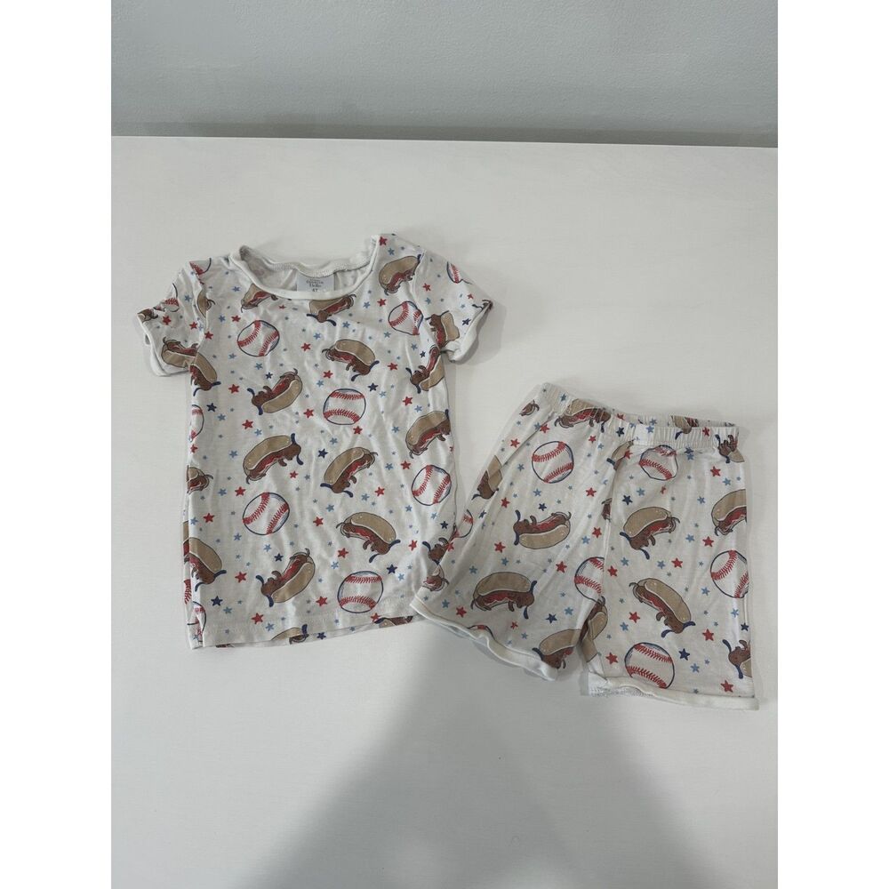 Wiener Dog & Baseball 2-piece Pajama Set